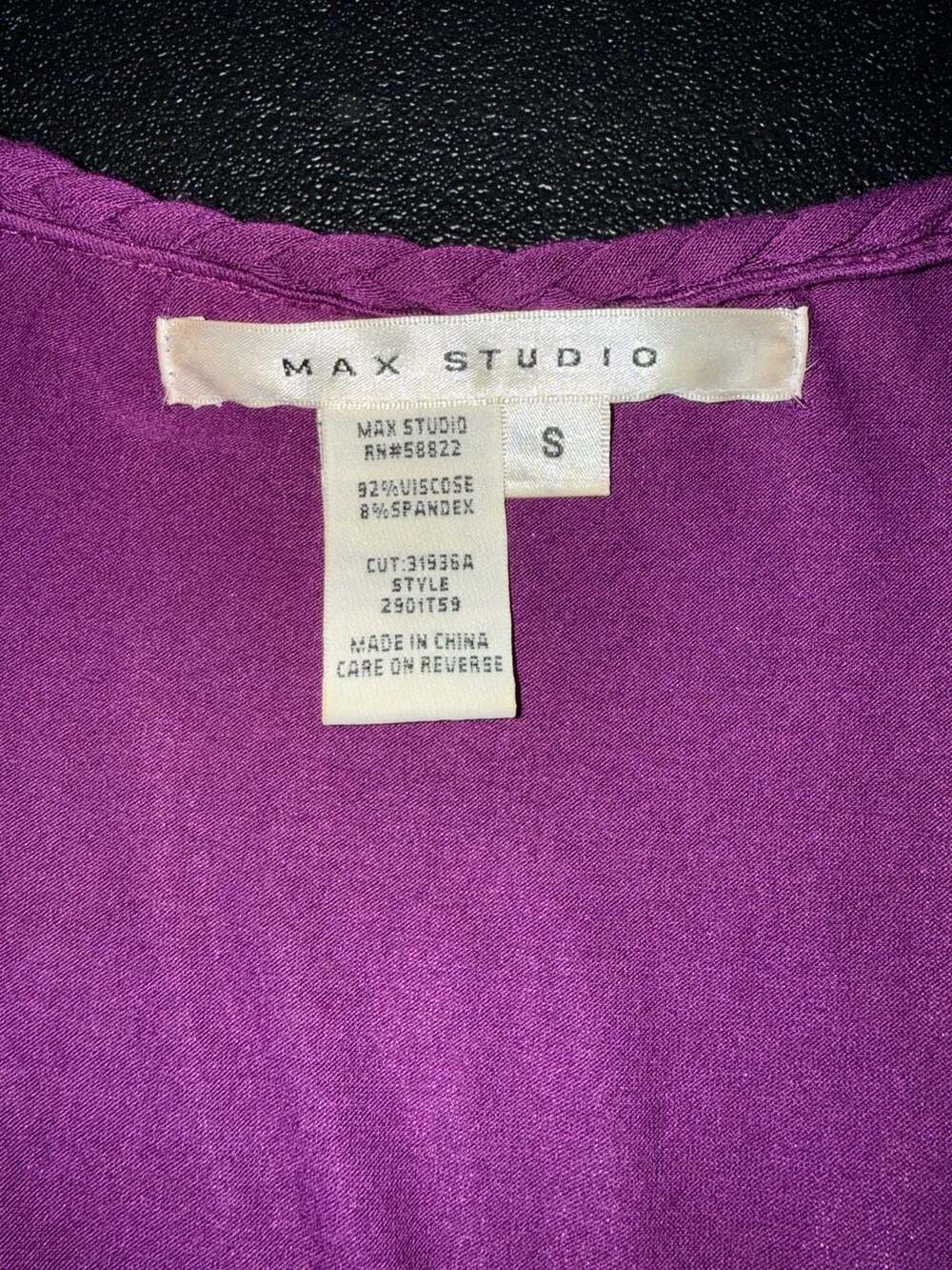 Max‎ Studio Purple Braided Detail Short Sleeve Dress Size S - Picture 2 of 5